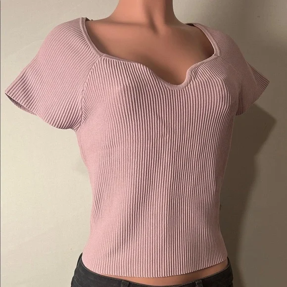 And Now This Women's Cap Sleeves Cropped Top T-Shirt Size Medium NWT - Picture 1 of 9